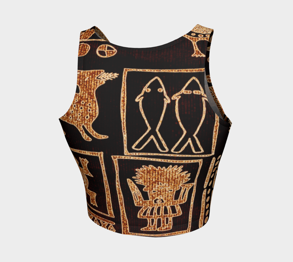 Black/Brown Art of Ancient Egypt Crop Top