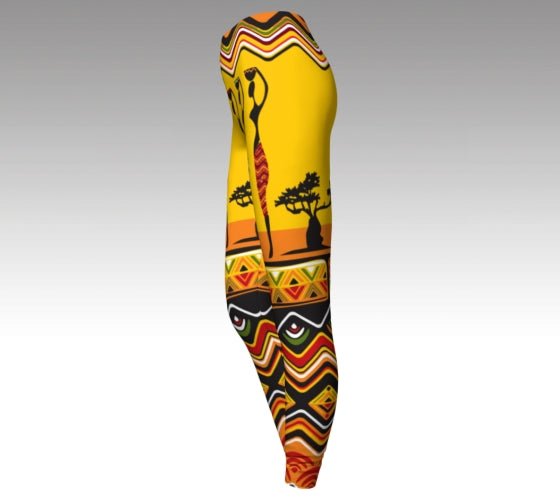 Traditional African Patterns high waisted Dance Leggings - Yoga pants